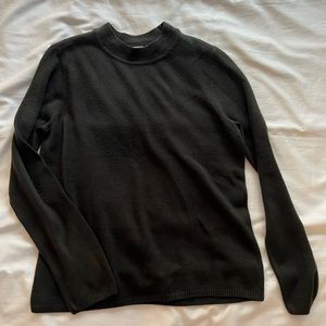 black soft mock neck sweater
